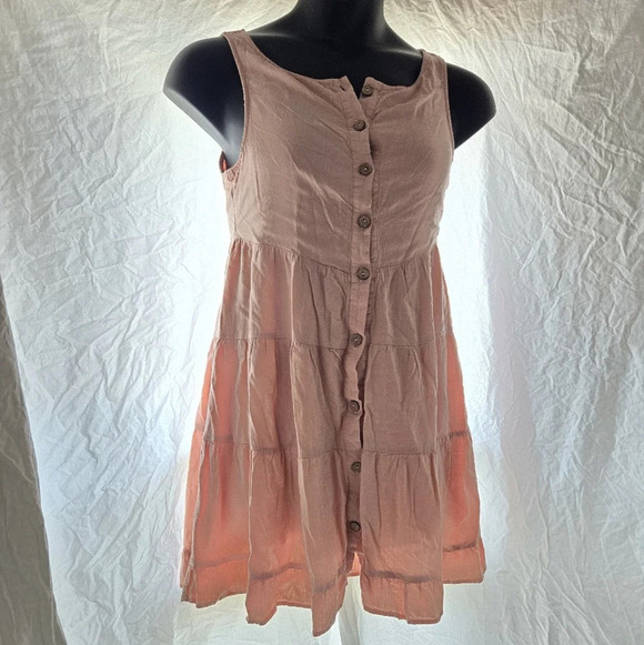 Pink Tiered Boho Mini Dress - Picture 2 of 10